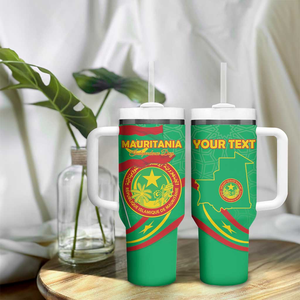 Mauritania Personalized Tumbler With Handle Happy Independence Day LT15