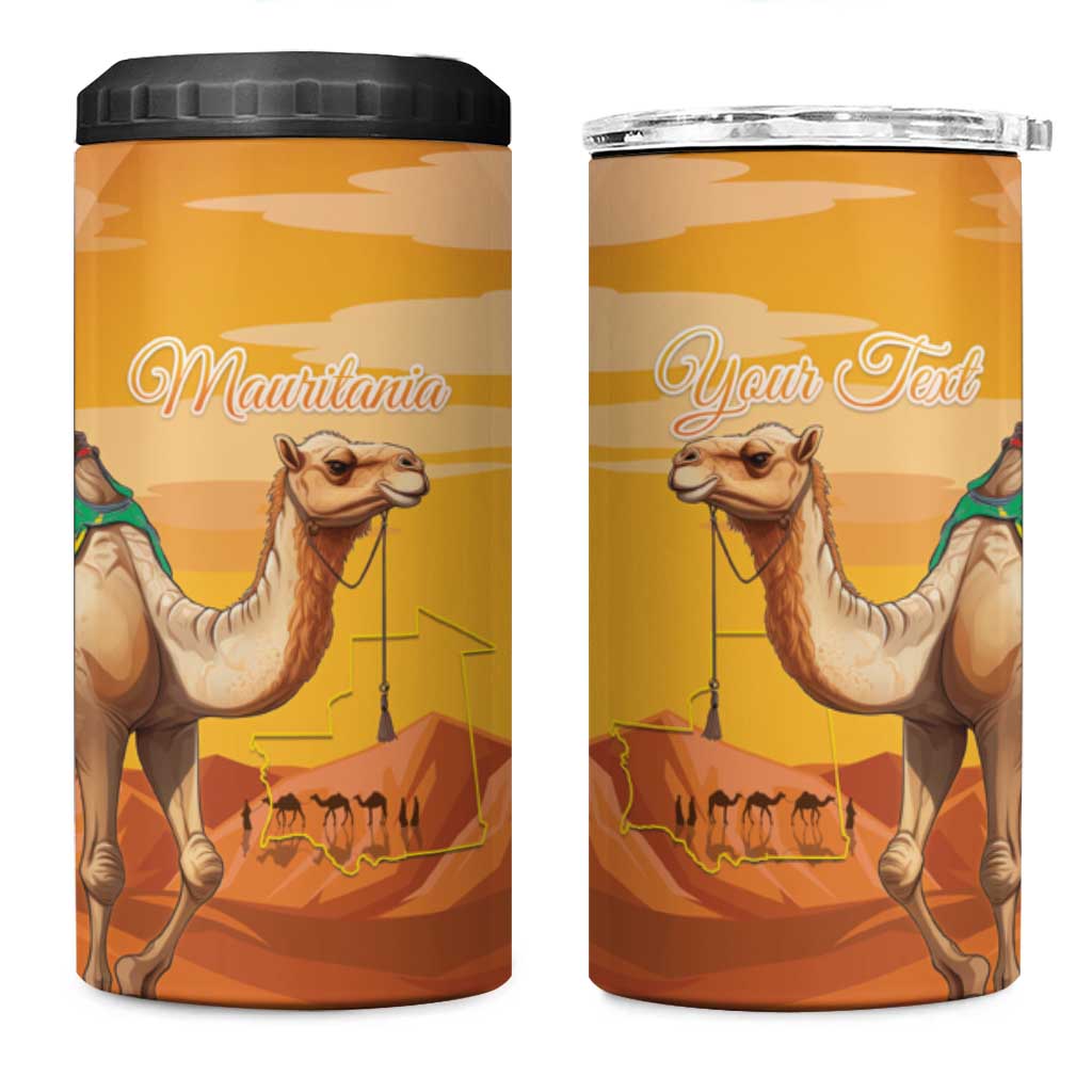 Mauritania Sahara Personalized 4 in 1 Can Cooler Tumbler Camel With Map LT15