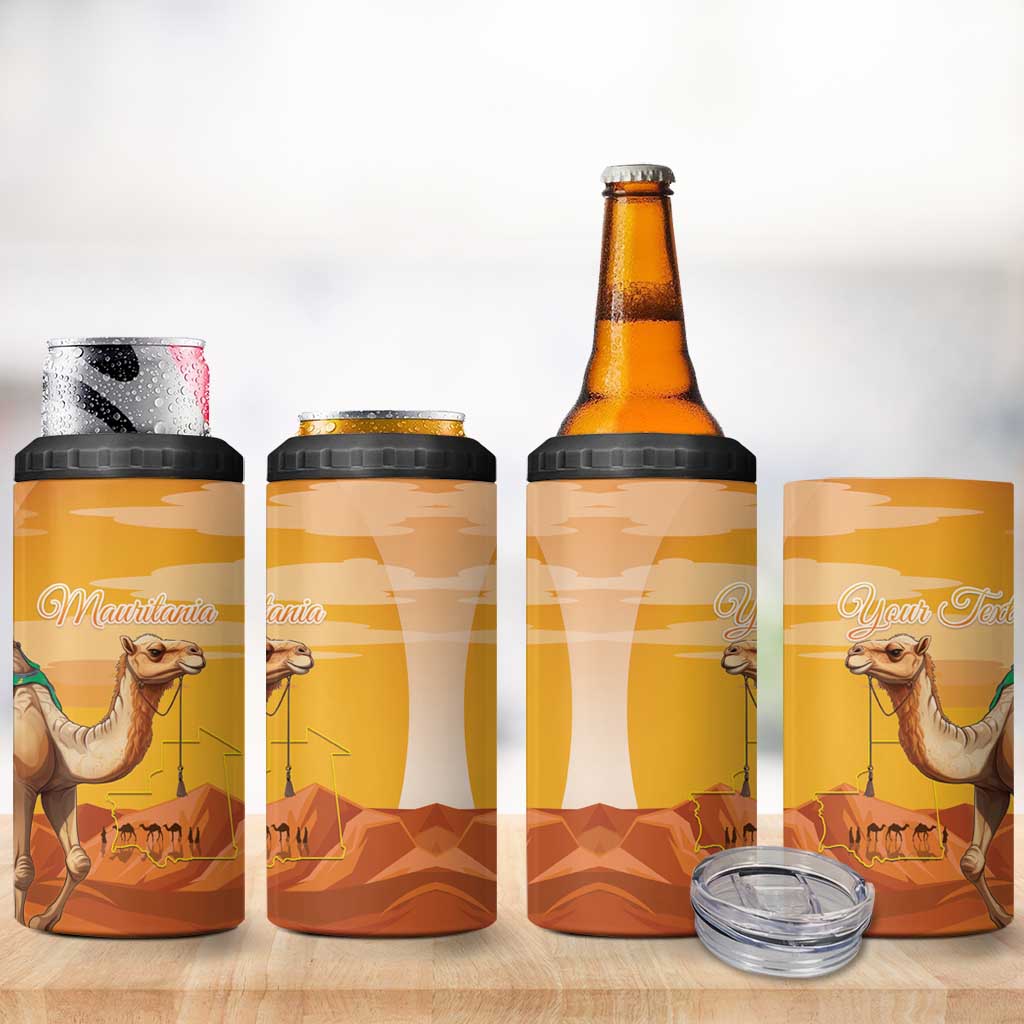 Mauritania Sahara Personalized 4 in 1 Can Cooler Tumbler Camel With Map LT15