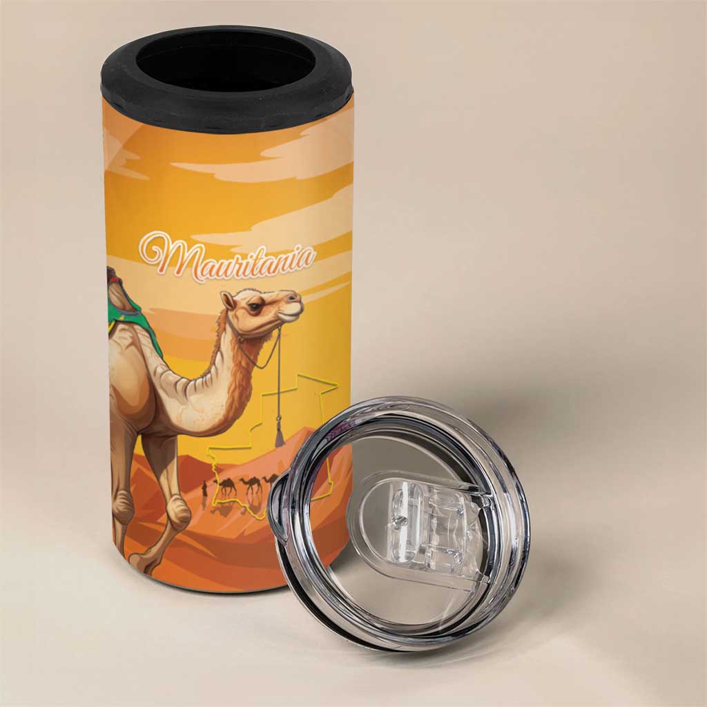 Mauritania Sahara Personalized 4 in 1 Can Cooler Tumbler Camel With Map LT15