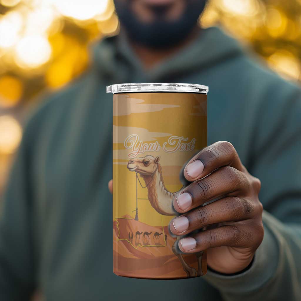 Mauritania Sahara Personalized 4 in 1 Can Cooler Tumbler Camel With Map LT15