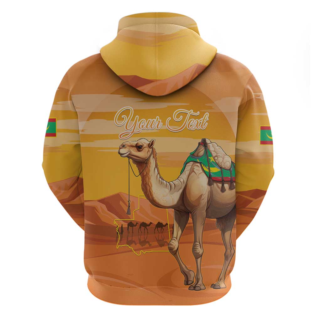Personalized Mauritania Sahara Hoodie Camel With Map LT15