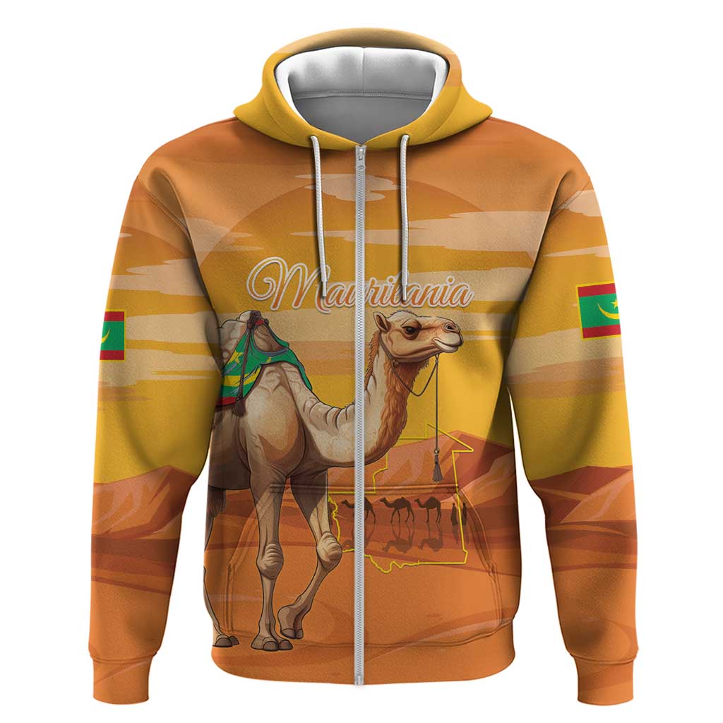 Personalized Mauritania Sahara Hoodie Camel With Map LT15