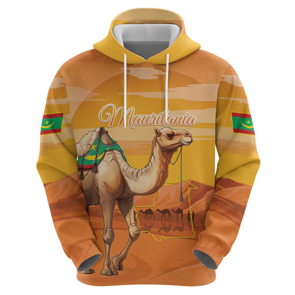 Personalized Mauritania Sahara Hoodie Camel With Map LT15