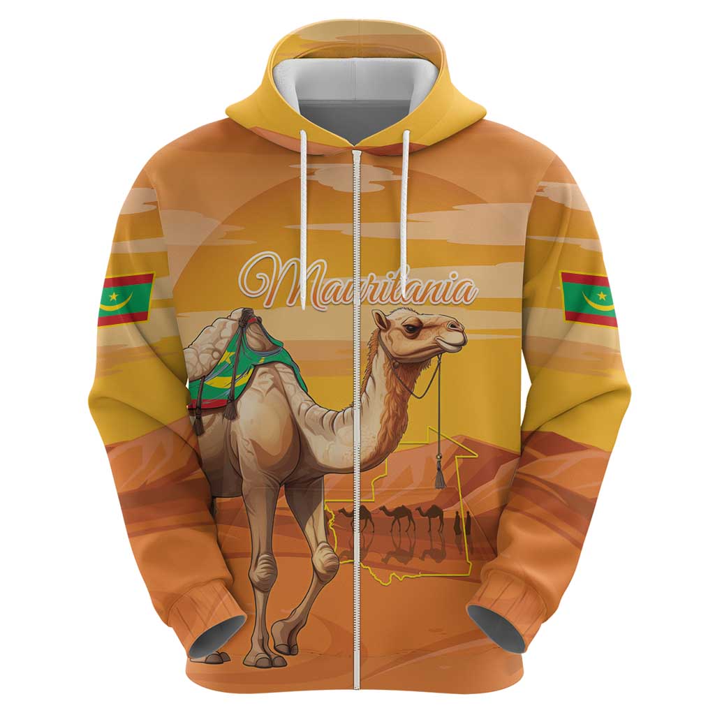 Personalized Mauritania Sahara Hoodie Camel With Map LT15
