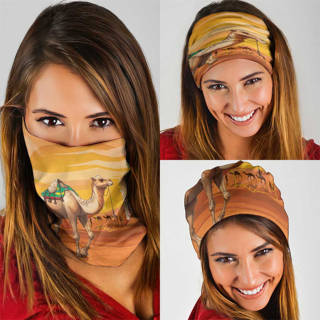 Mauritania Sahara Neck Gaiter Camel With Map LT15