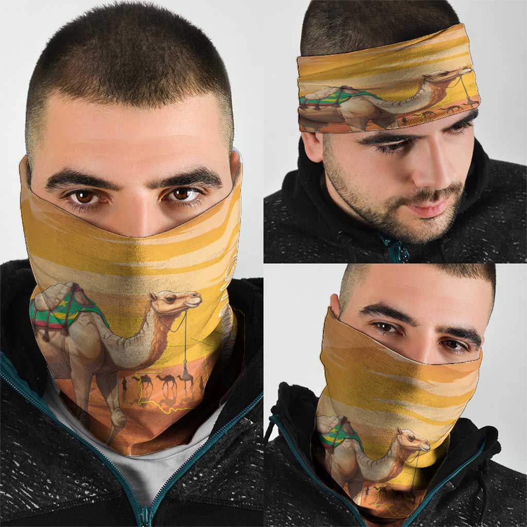 Mauritania Sahara Neck Gaiter Camel With Map LT15