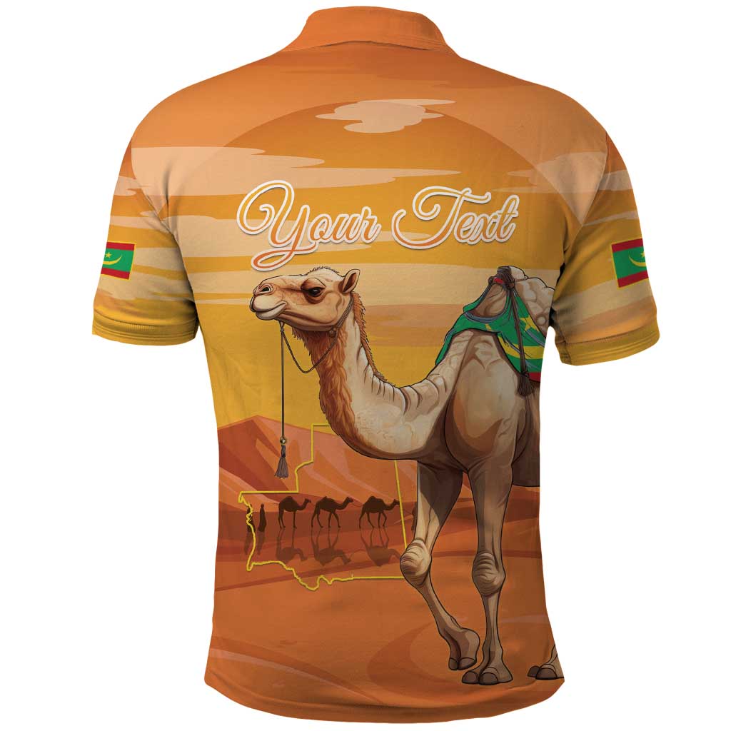 Personalized Mauritania Sahara Polo Shirt Camel With Map LT15