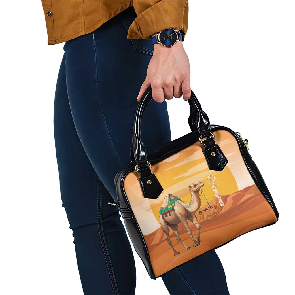 Mauritania Sahara Shoulder Handbag Camel With Map LT15