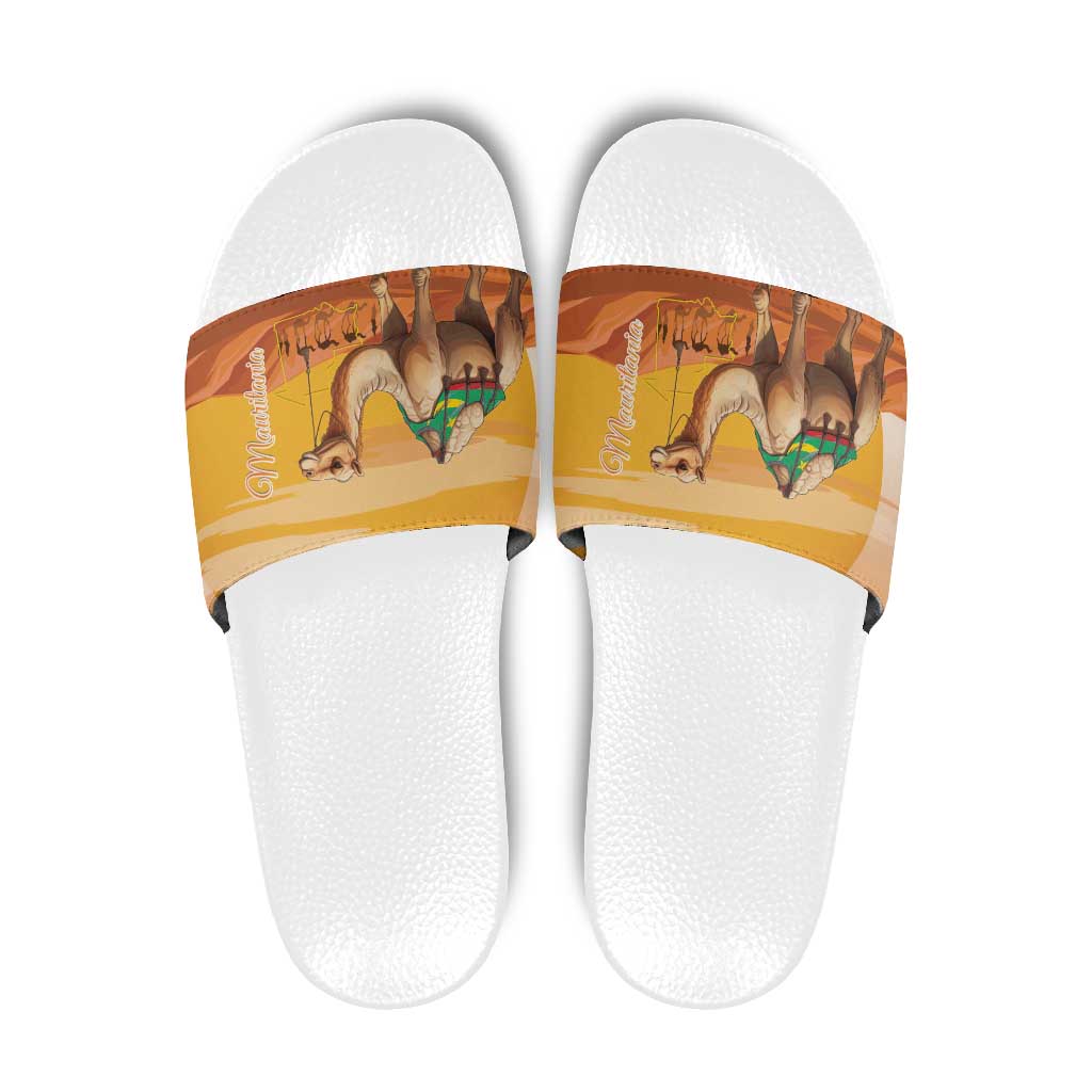 Mauritania Sahara Slide Sandals Camel With Map LT15