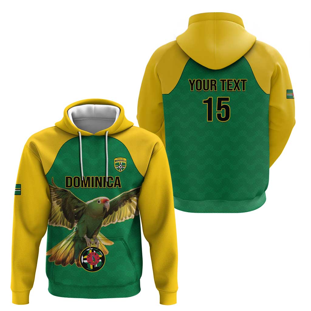 Custom Dominica Football Hoodie Sisserou Parrot Green Color LT15