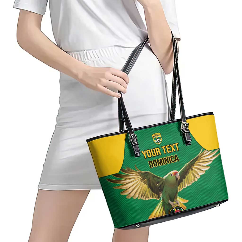 Custom Dominica Football Leather Tote Bag Sisserou Parrot Green Color LT15
