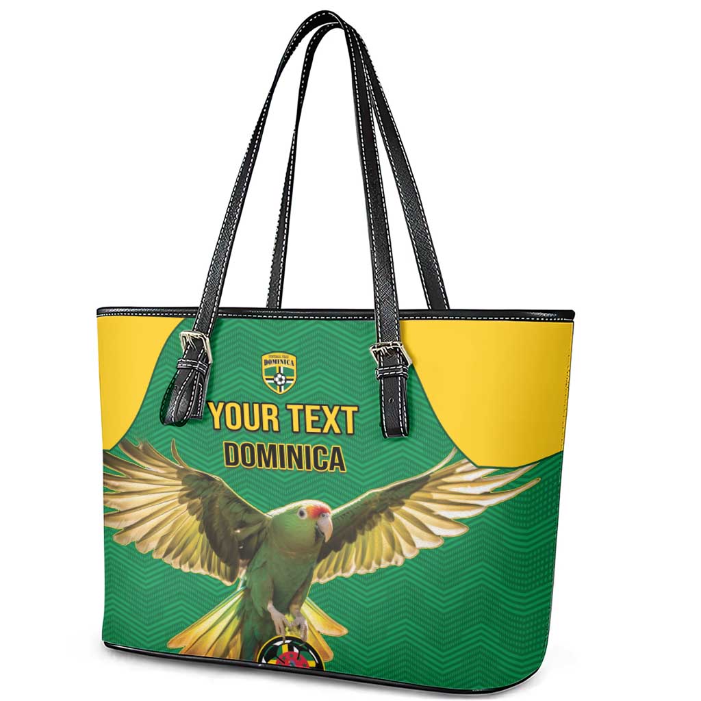 Custom Dominica Football Leather Tote Bag Sisserou Parrot Green Color LT15