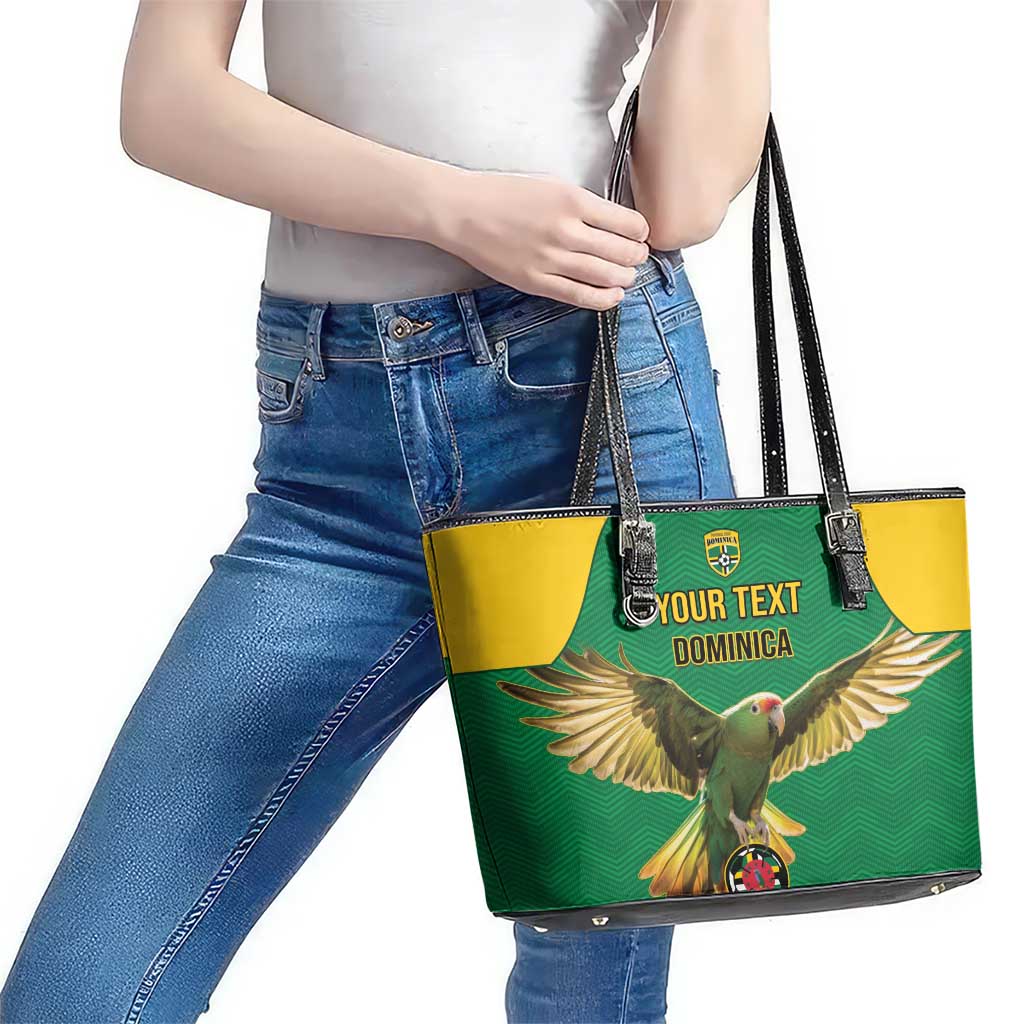 Custom Dominica Football Leather Tote Bag Sisserou Parrot Green Color LT15