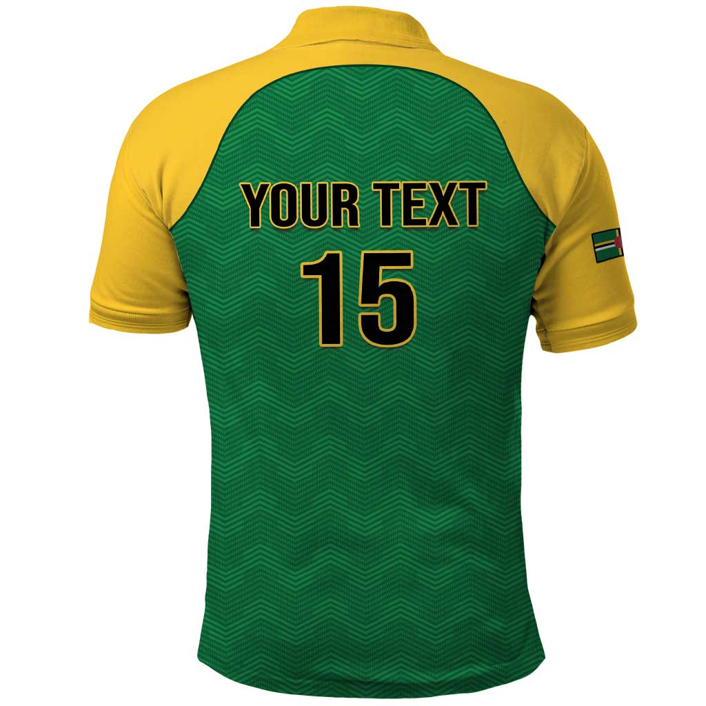 Custom Dominica Football Polo Shirt Sisserou Parrot Green Color LT15