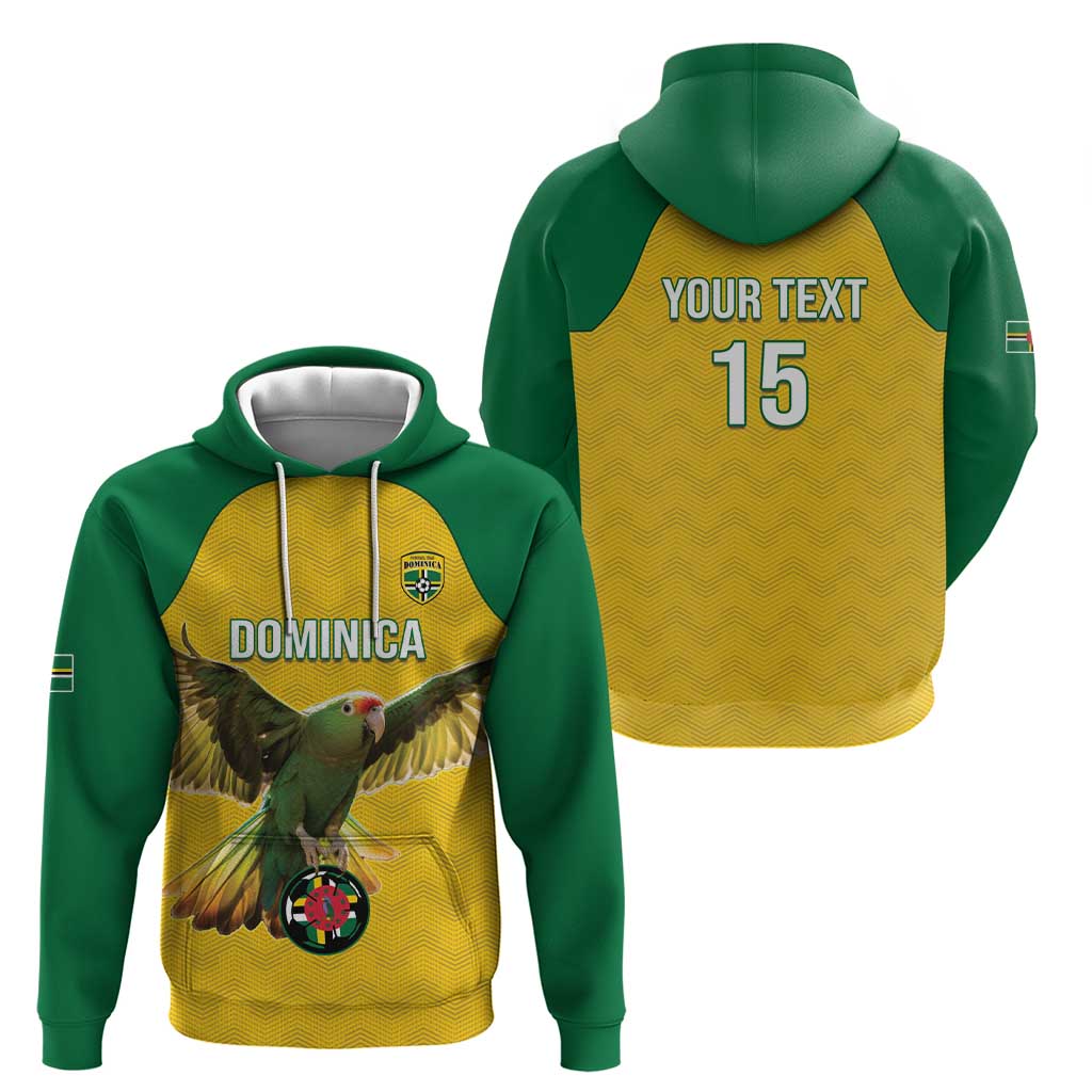 Custom Dominica Football Hoodie Sisserou Parrot Yellow Color LT15