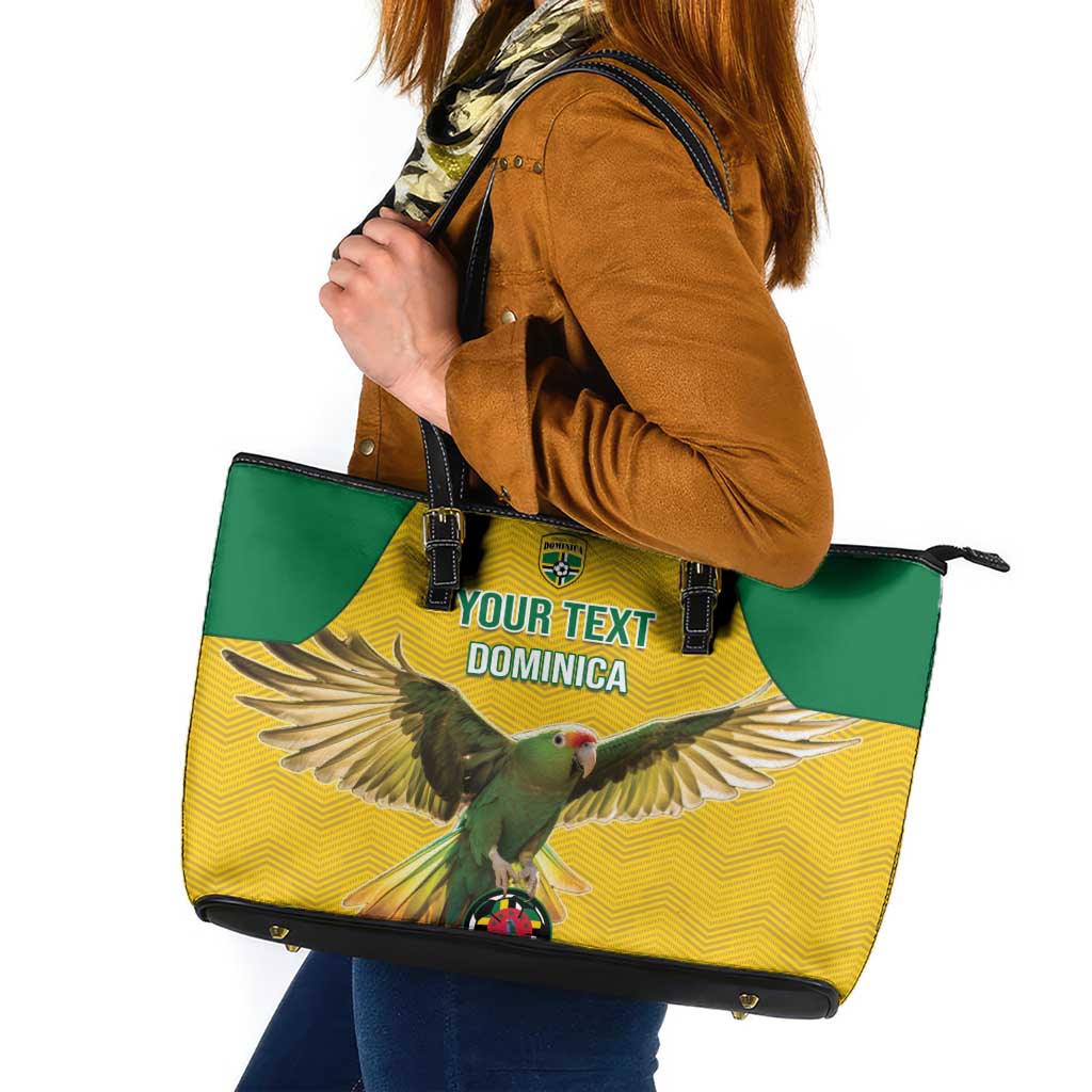 Custom Dominica Football Leather Tote Bag Sisserou Parrot Yellow Color LT15
