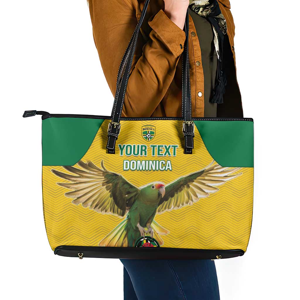 Custom Dominica Football Leather Tote Bag Sisserou Parrot Yellow Color LT15