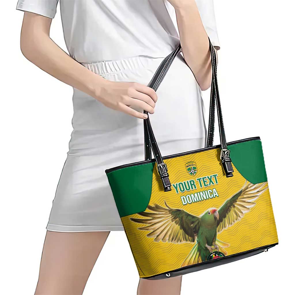 Custom Dominica Football Leather Tote Bag Sisserou Parrot Yellow Color LT15