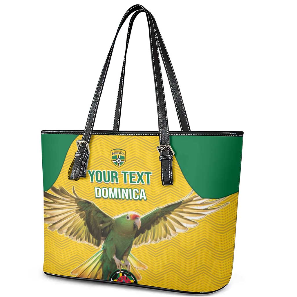 Custom Dominica Football Leather Tote Bag Sisserou Parrot Yellow Color LT15