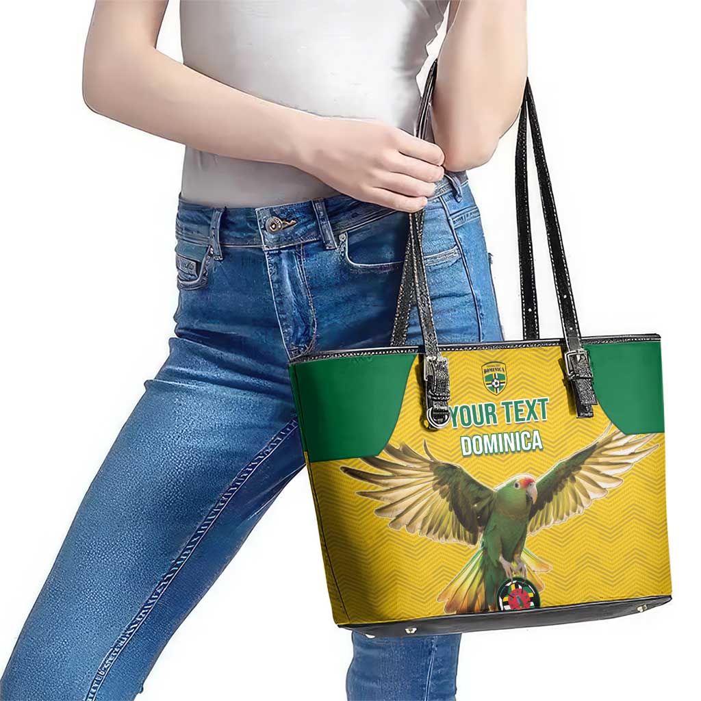Custom Dominica Football Leather Tote Bag Sisserou Parrot Yellow Color LT15