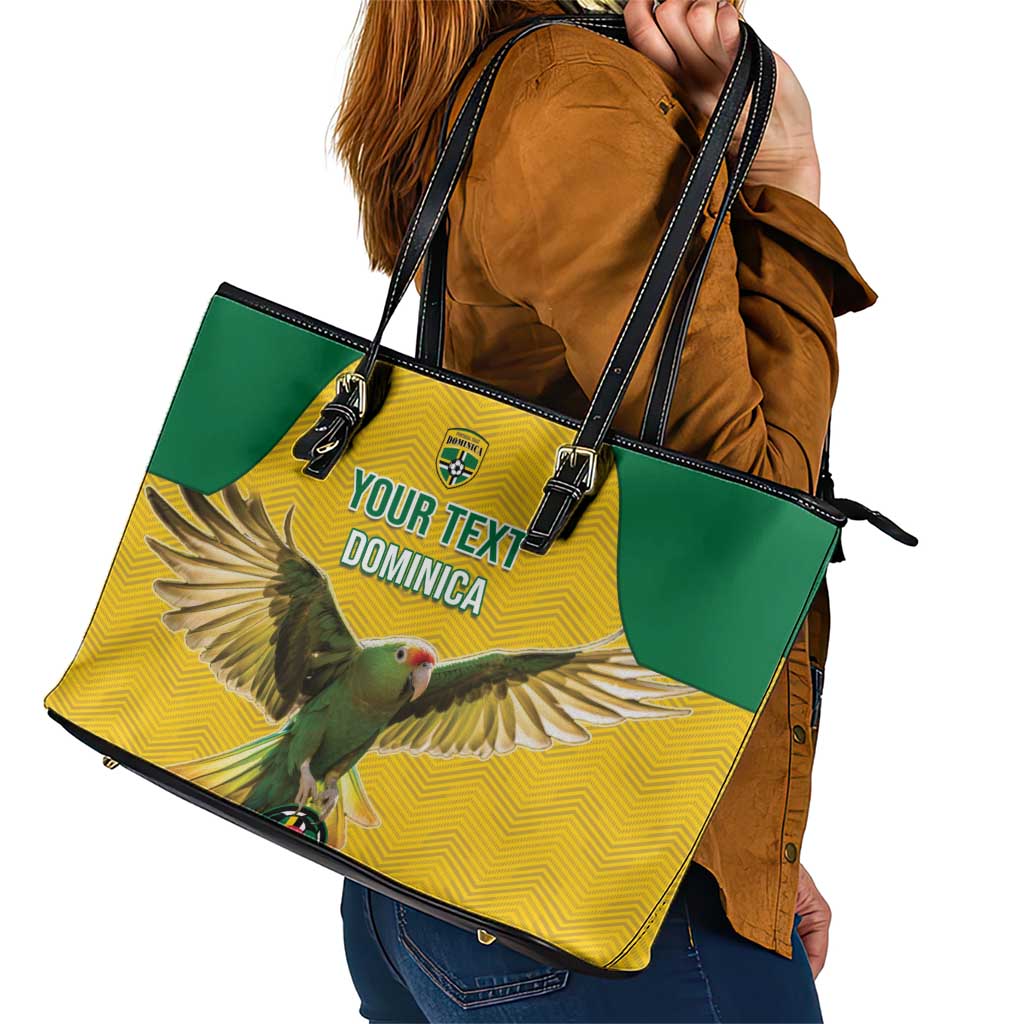 Custom Dominica Football Leather Tote Bag Sisserou Parrot Yellow Color LT15