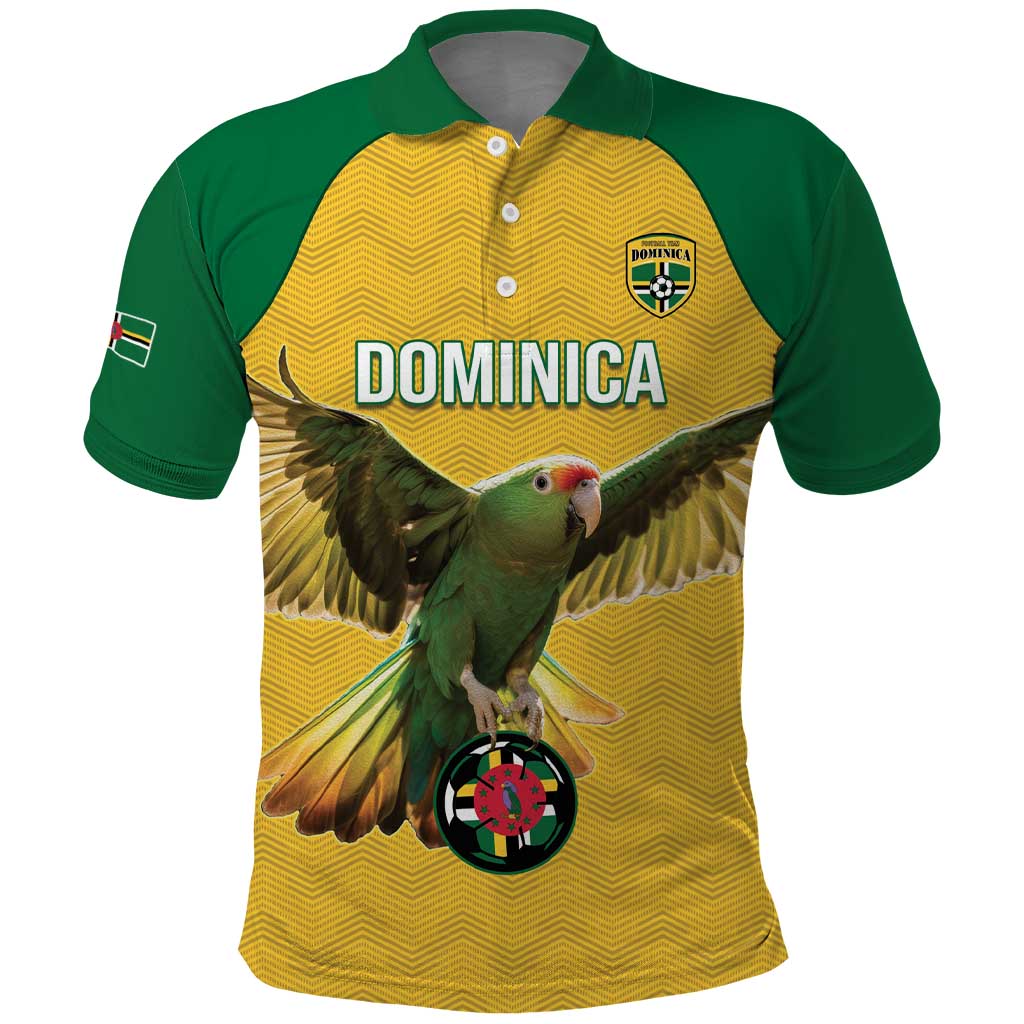 Custom Dominica Football Polo Shirt Sisserou Parrot Yellow Color LT15