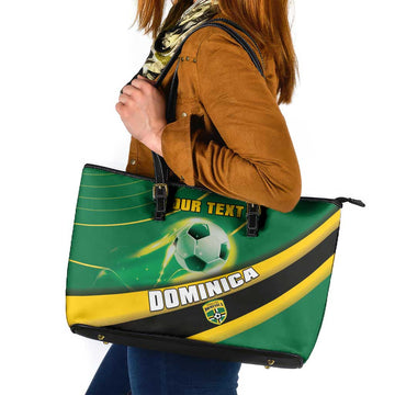 Personalised Dominica Football Leather Tote Bag Sporty Style LT15