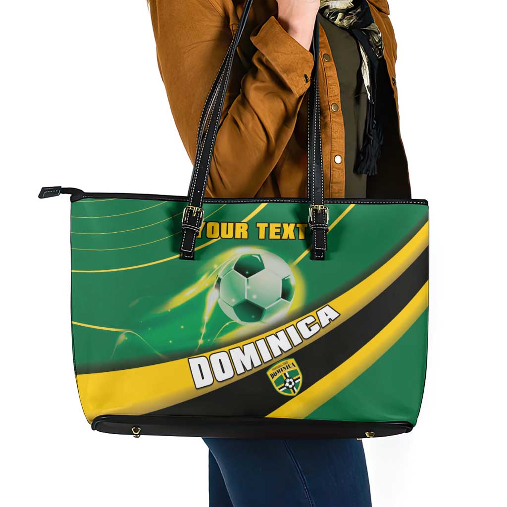 Personalised Dominica Football Leather Tote Bag Sporty Style LT15