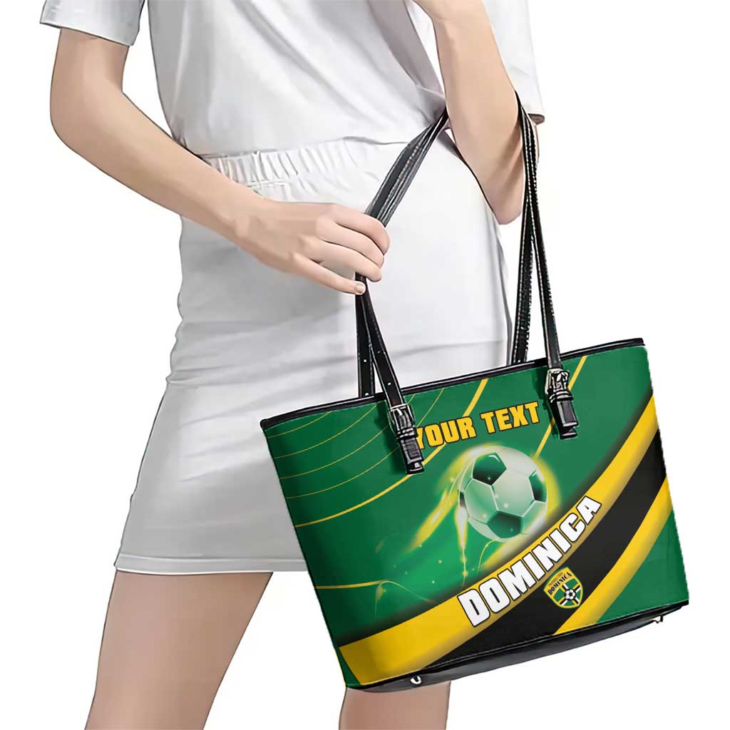 Personalised Dominica Football Leather Tote Bag Sporty Style LT15