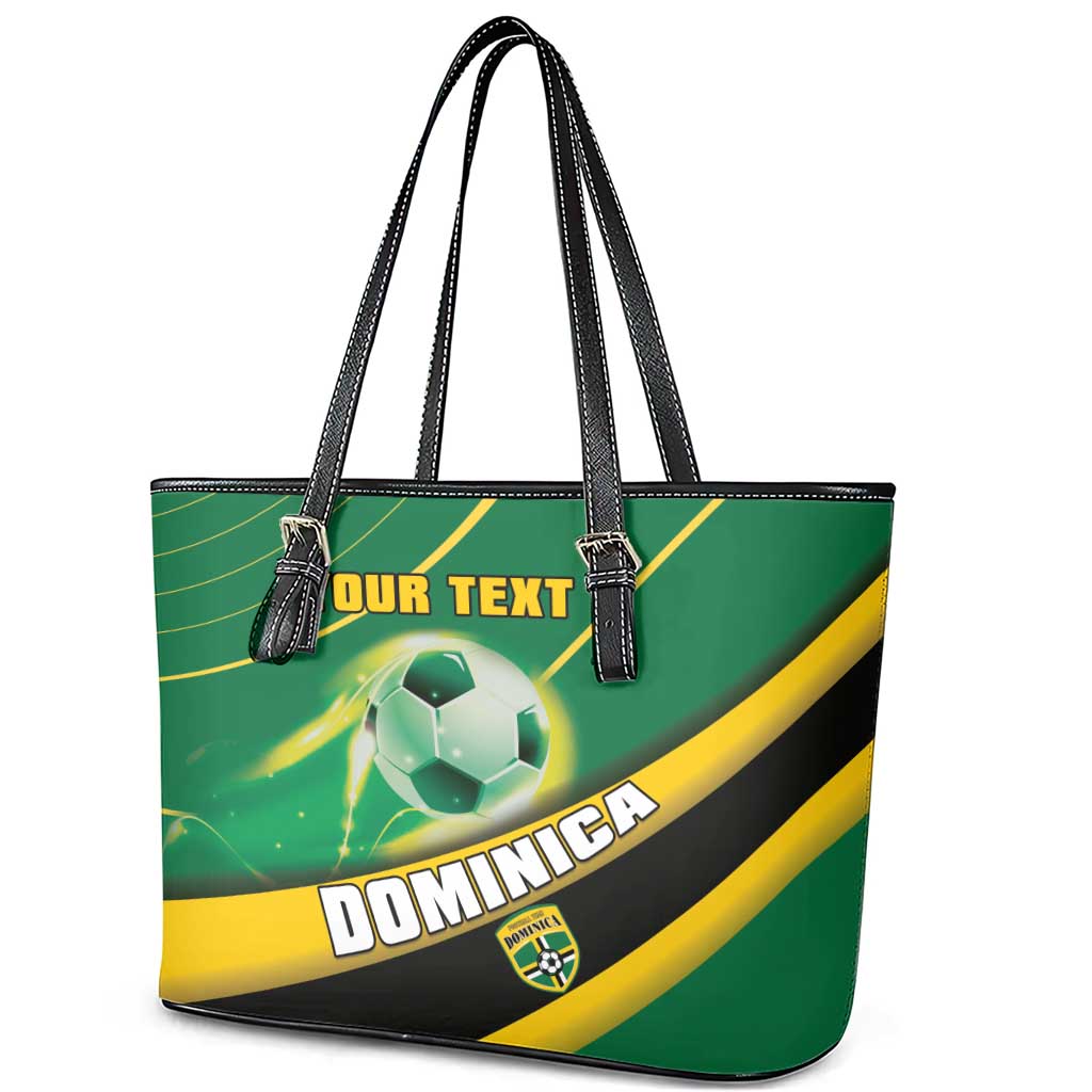 Personalised Dominica Football Leather Tote Bag Sporty Style LT15