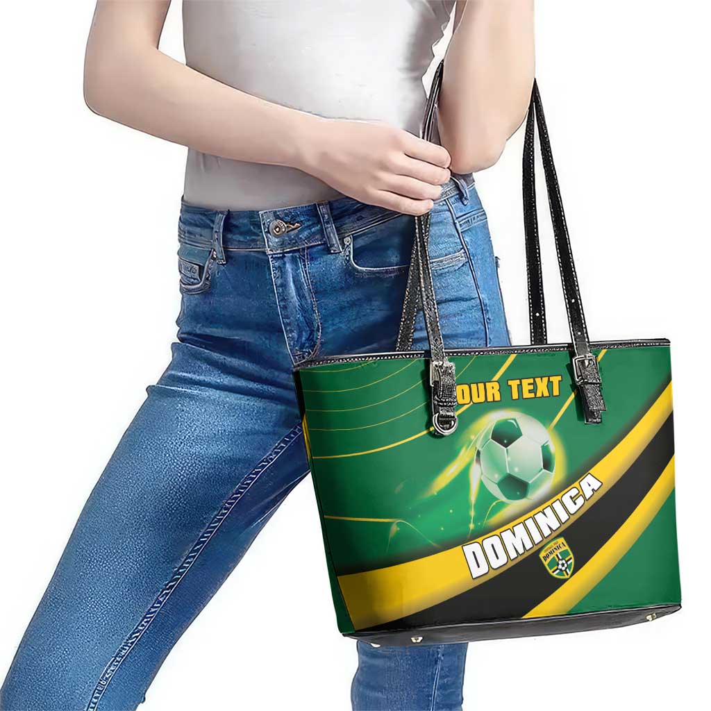 Personalised Dominica Football Leather Tote Bag Sporty Style LT15