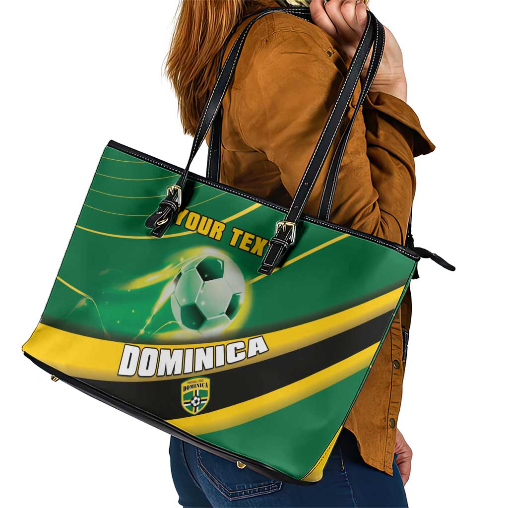Personalised Dominica Football Leather Tote Bag Sporty Style LT15