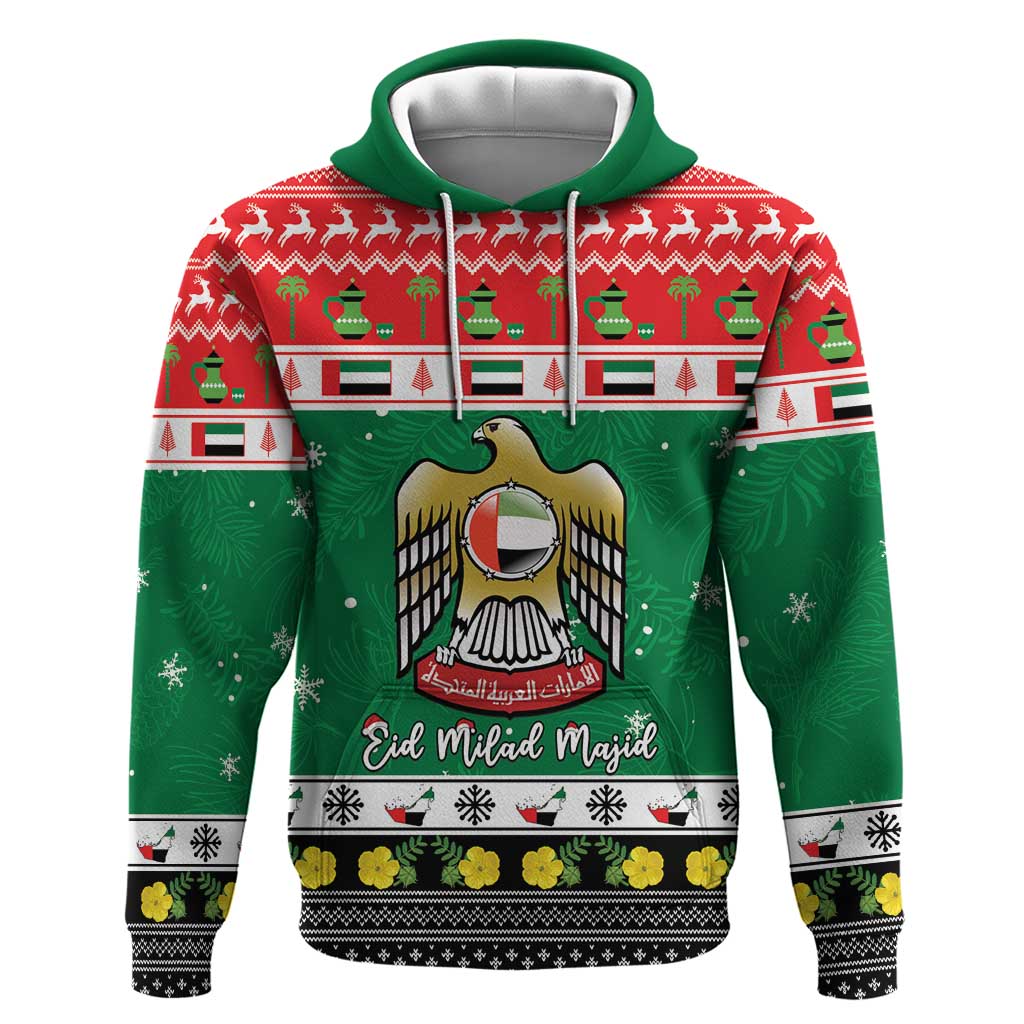 United Arab Emirates Christmas Hoodie Coat Of Arms Eid Milad Majid LT15