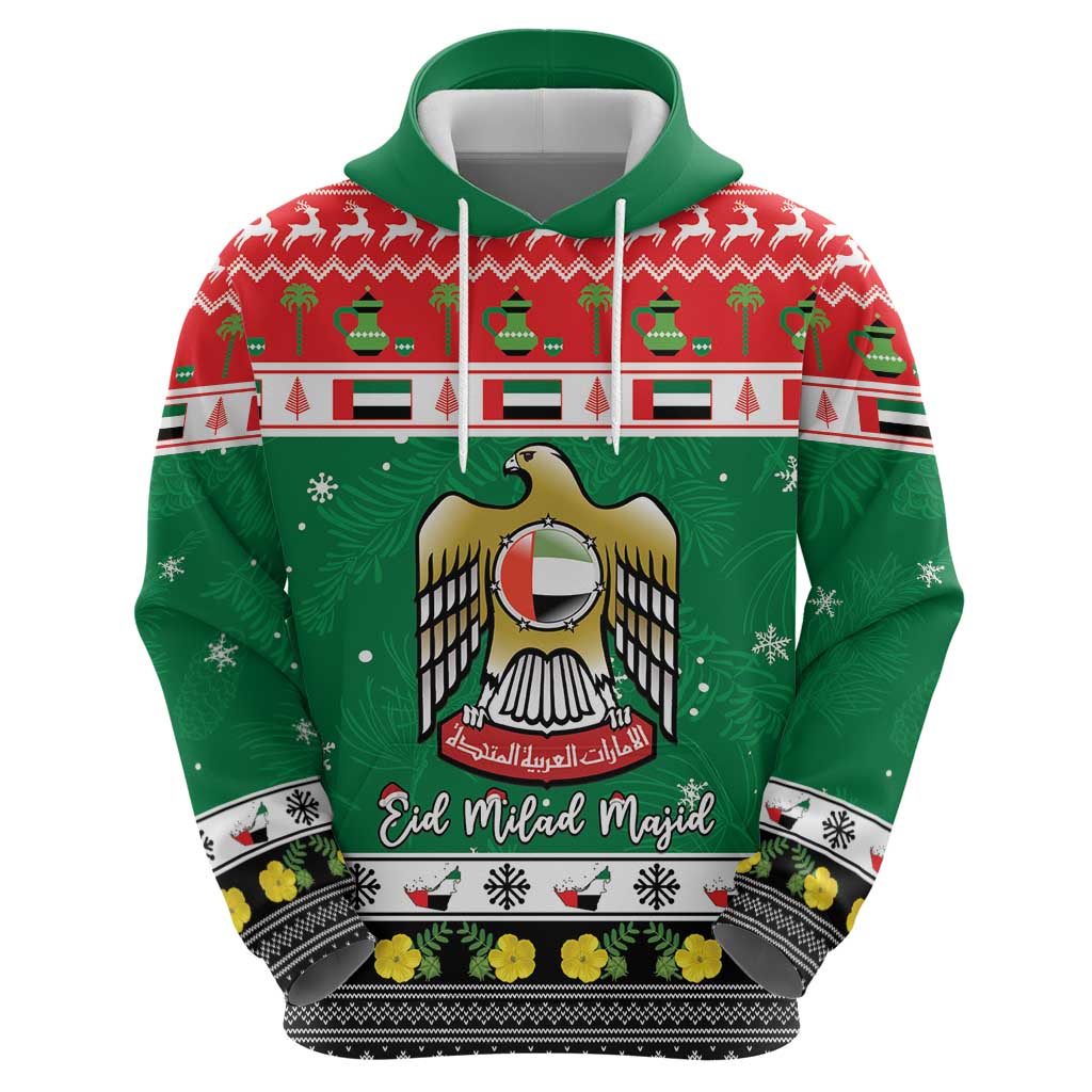 United Arab Emirates Christmas Hoodie Coat Of Arms Eid Milad Majid LT15
