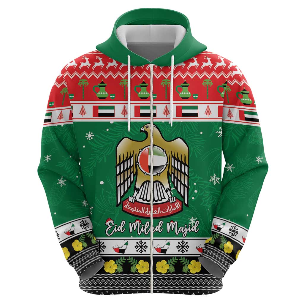 United Arab Emirates Christmas Hoodie Coat Of Arms Eid Milad Majid LT15