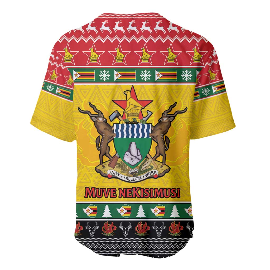 Afro Zimbabwe Christmas Baseball Jersey Coat Of Arms - African Pattern LT15