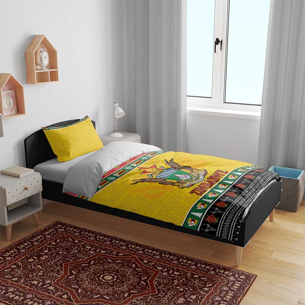 Afro Zimbabwe Christmas Bedding Set Coat Of Arms - African Pattern LT15