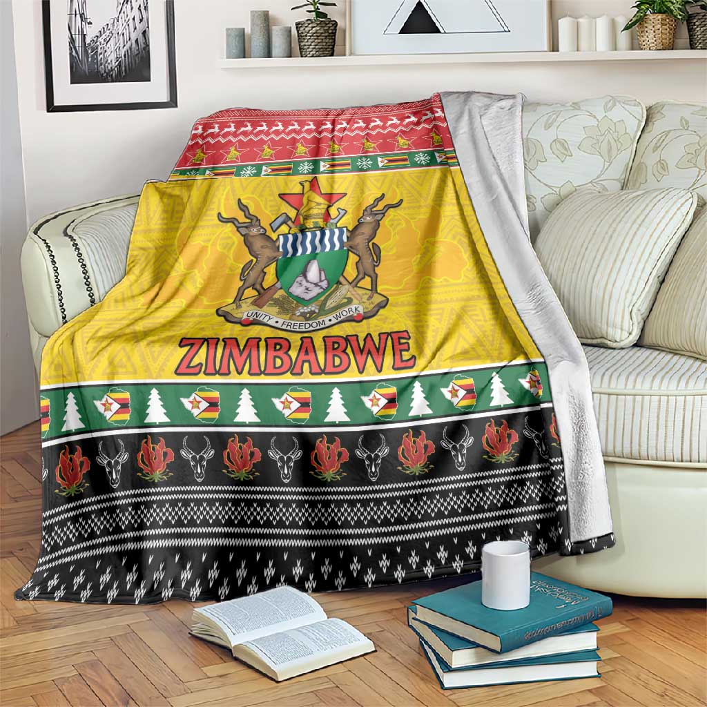 Afro Zimbabwe Christmas Blanket Coat Of Arms - African Pattern LT15