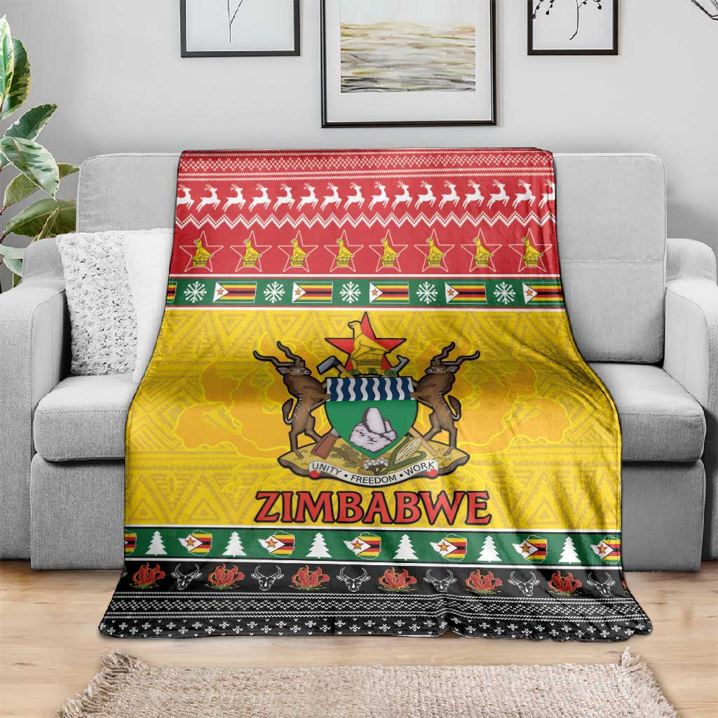 Afro Zimbabwe Christmas Blanket Coat Of Arms - African Pattern LT15