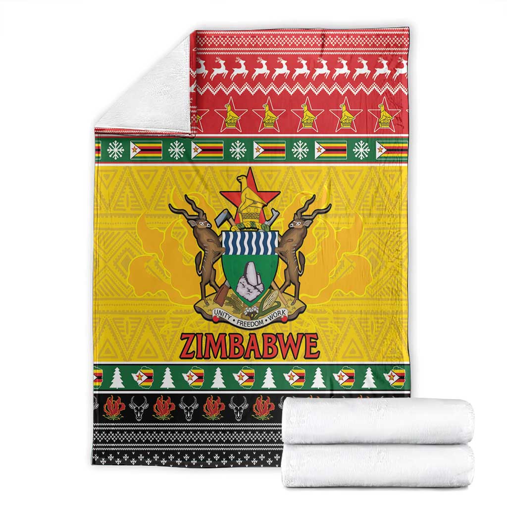 Afro Zimbabwe Christmas Blanket Coat Of Arms - African Pattern LT15