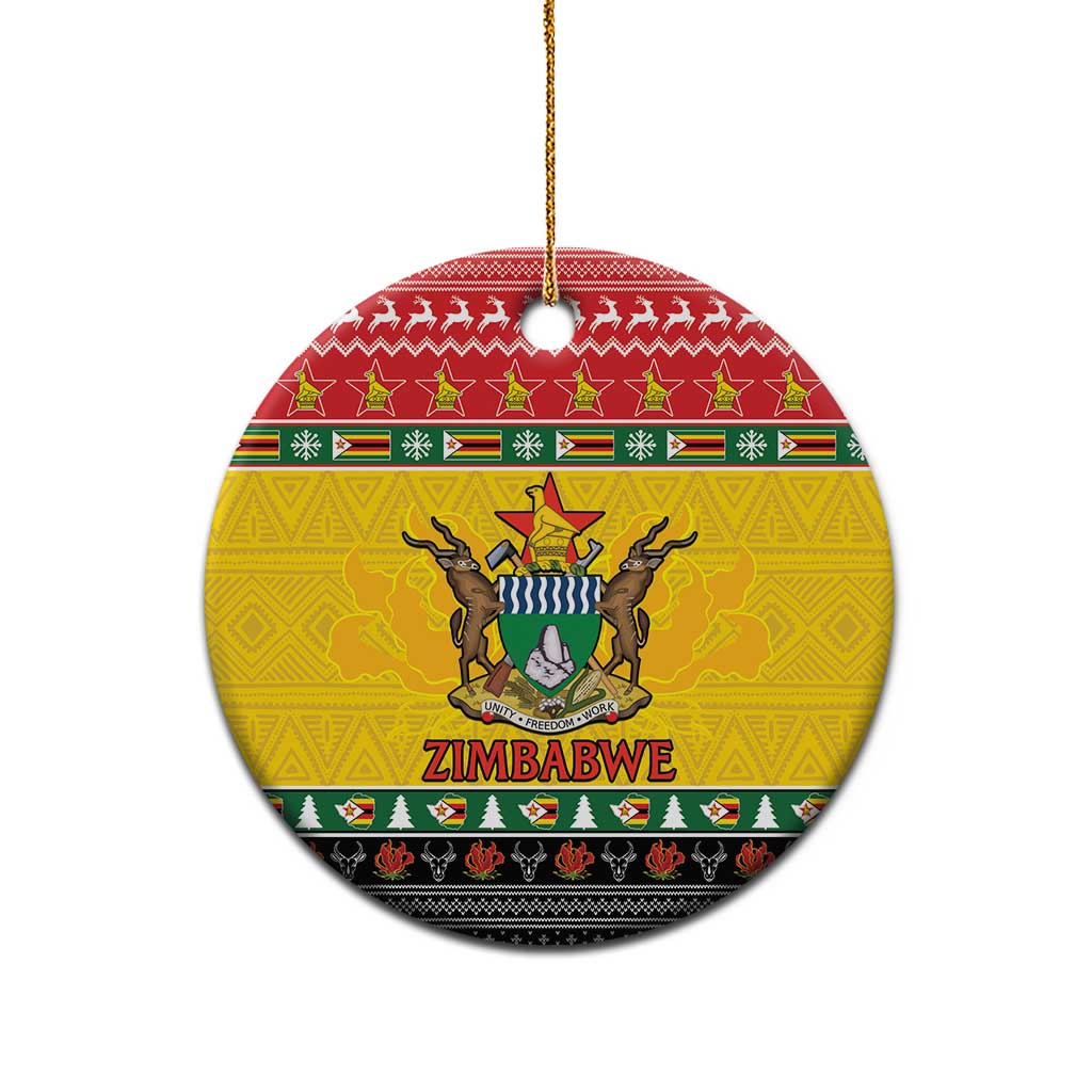 Zimbabwe Christmas Ceramic Ornament Coat Of Arms Muve neKisimusi LT15