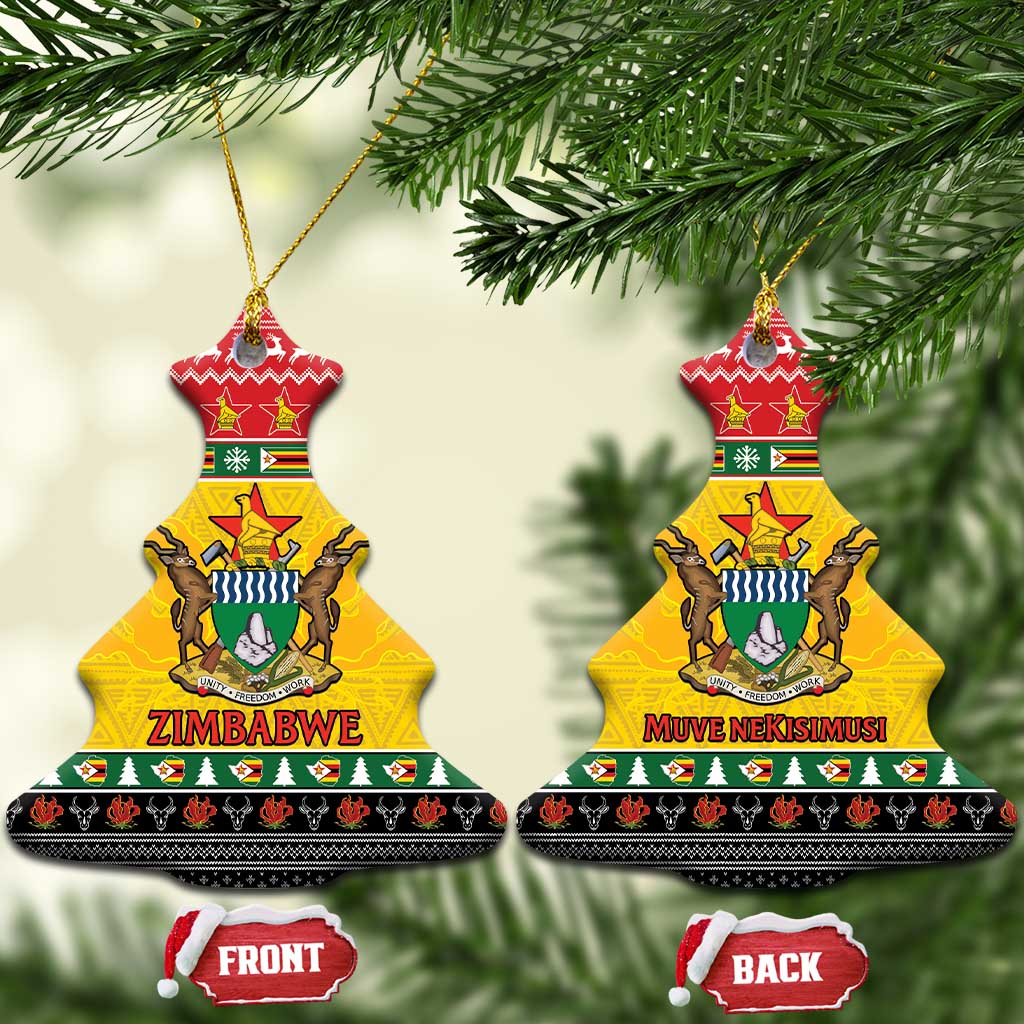 Zimbabwe Christmas Ceramic Ornament Coat Of Arms Muve neKisimusi LT15