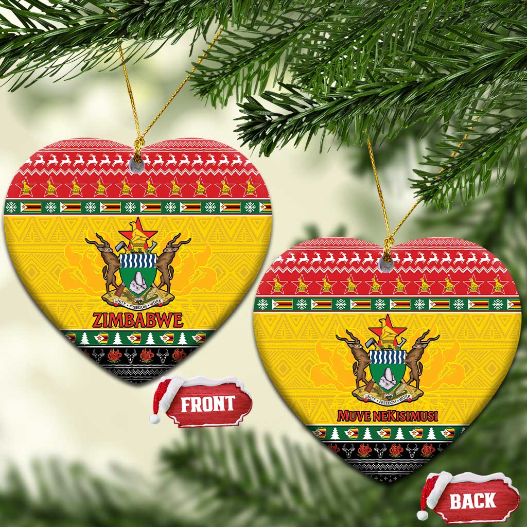 Zimbabwe Christmas Ceramic Ornament Coat Of Arms Muve neKisimusi LT15