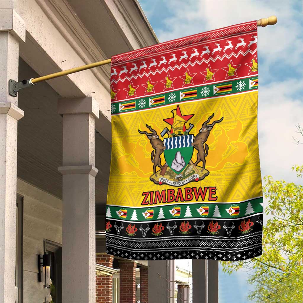 Afro Zimbabwe Christmas Garden Flag Coat Of Arms - African Pattern LT15
