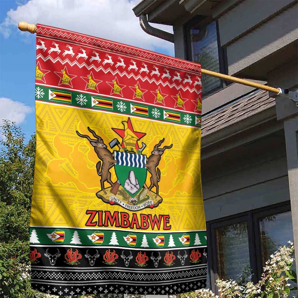 Afro Zimbabwe Christmas Garden Flag Coat Of Arms - African Pattern LT15