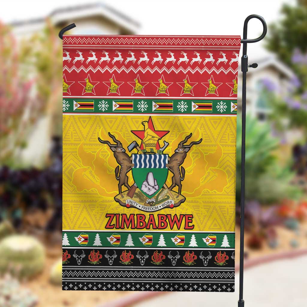 Afro Zimbabwe Christmas Garden Flag Coat Of Arms - African Pattern LT15