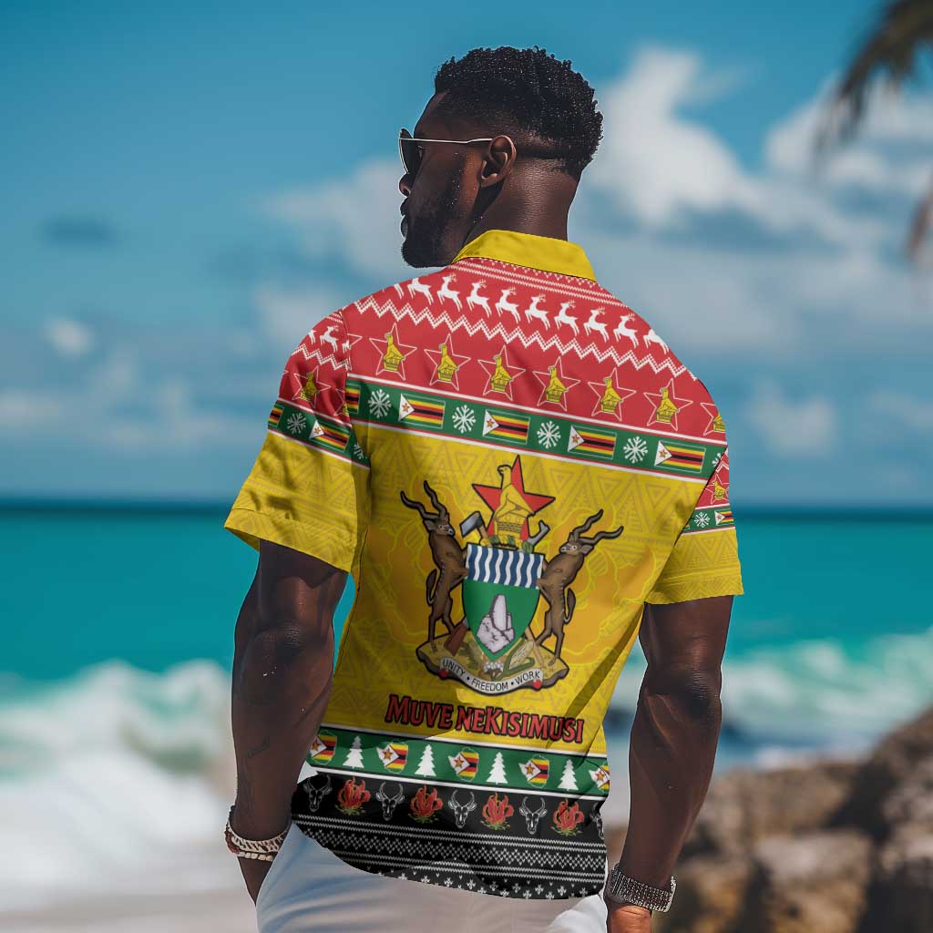 Afro Zimbabwe Christmas Hawaiian Shirt Coat Of Arms - African Pattern LT15