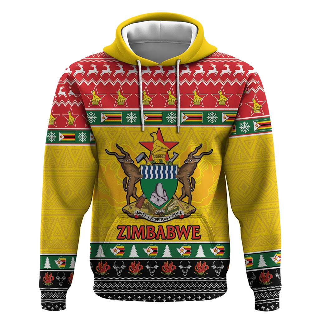 Zimbabwe Christmas Hoodie Coat Of Arms Muve neKisimusi LT15