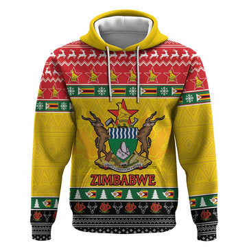 Zimbabwe Christmas Hoodie Coat Of Arms Muve neKisimusi LT15